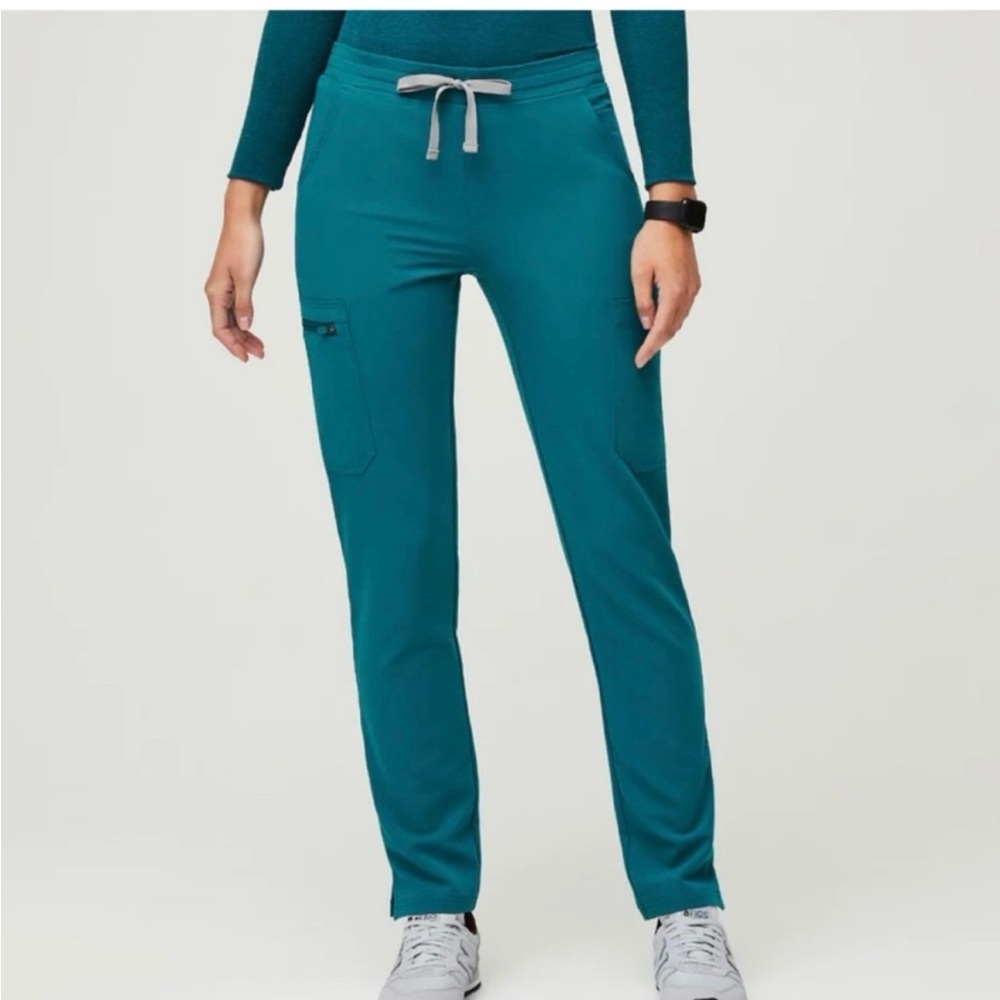 Figs Yola Pacific Blue Skinny Scrub Pants Women’s XS Petite XSP